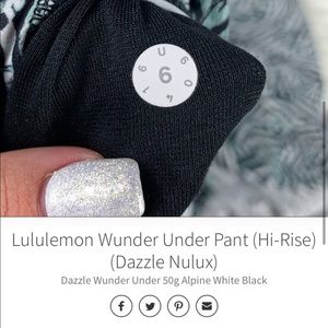EUC Lululemon WunderUnder Alpine White Black Nulux